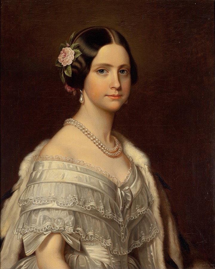 Painted portrait of Princess Maria Amélia of Brazil as a young woman.